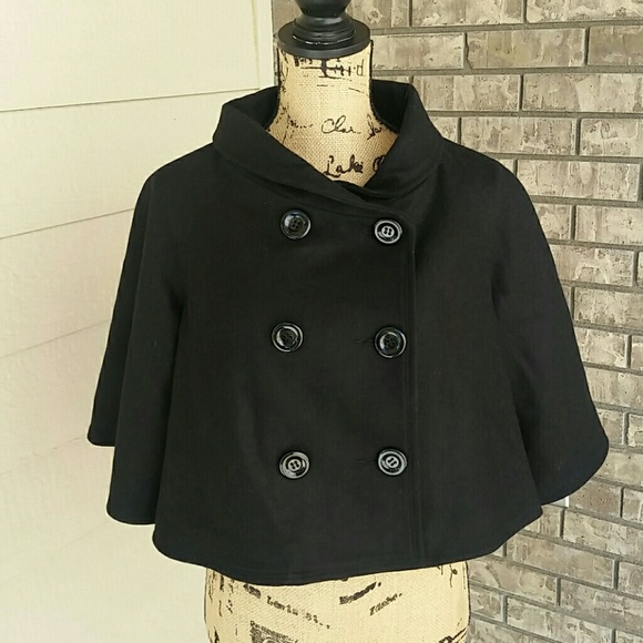 Van Heusen Jackets & Blazers - New Van Heusen women's wool cropped pea coat cape